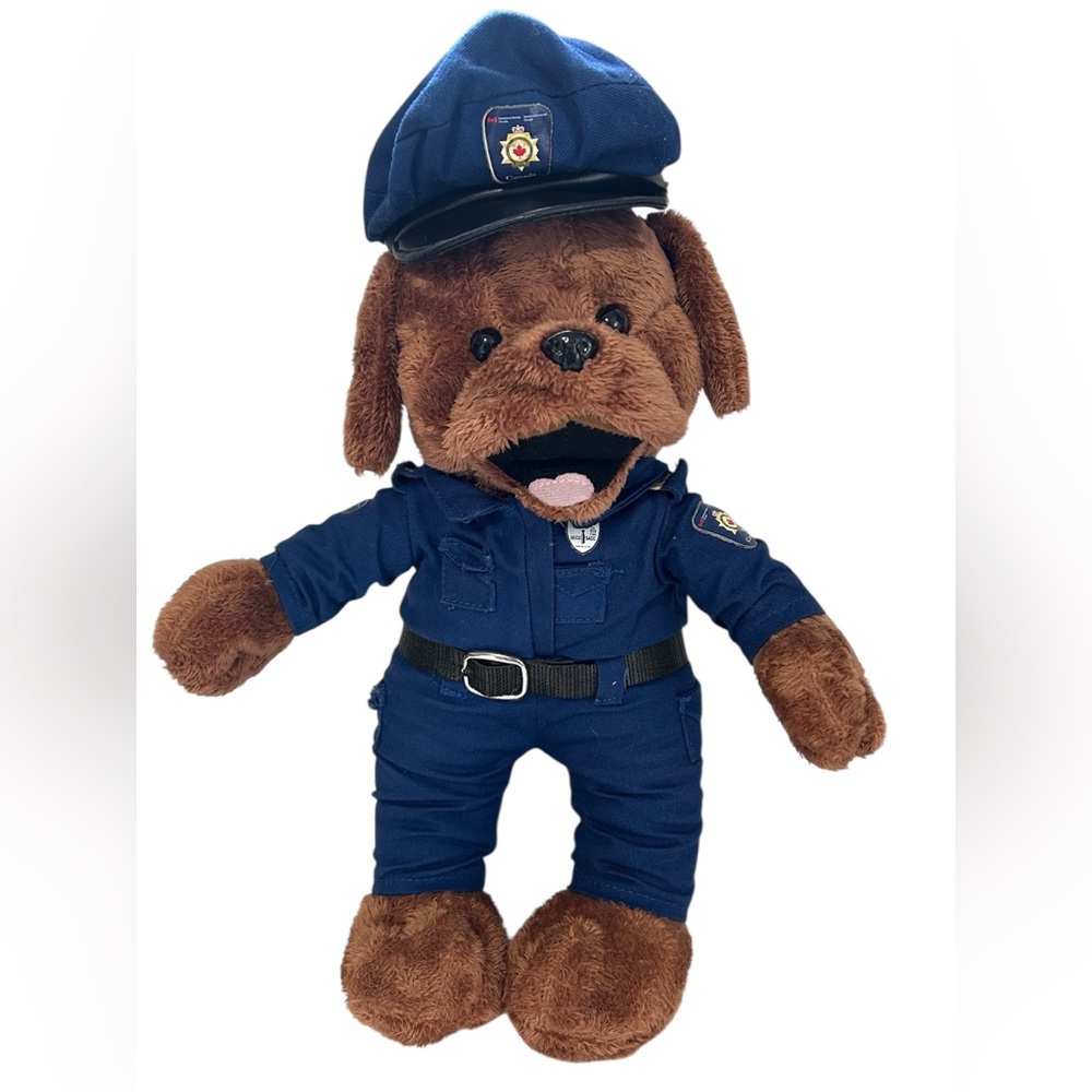 CANADIAN CORRECTIONAL SERVICES PLUSH DOG IN UNIFORM STUFFED ANIMAL COLLECTIBLE